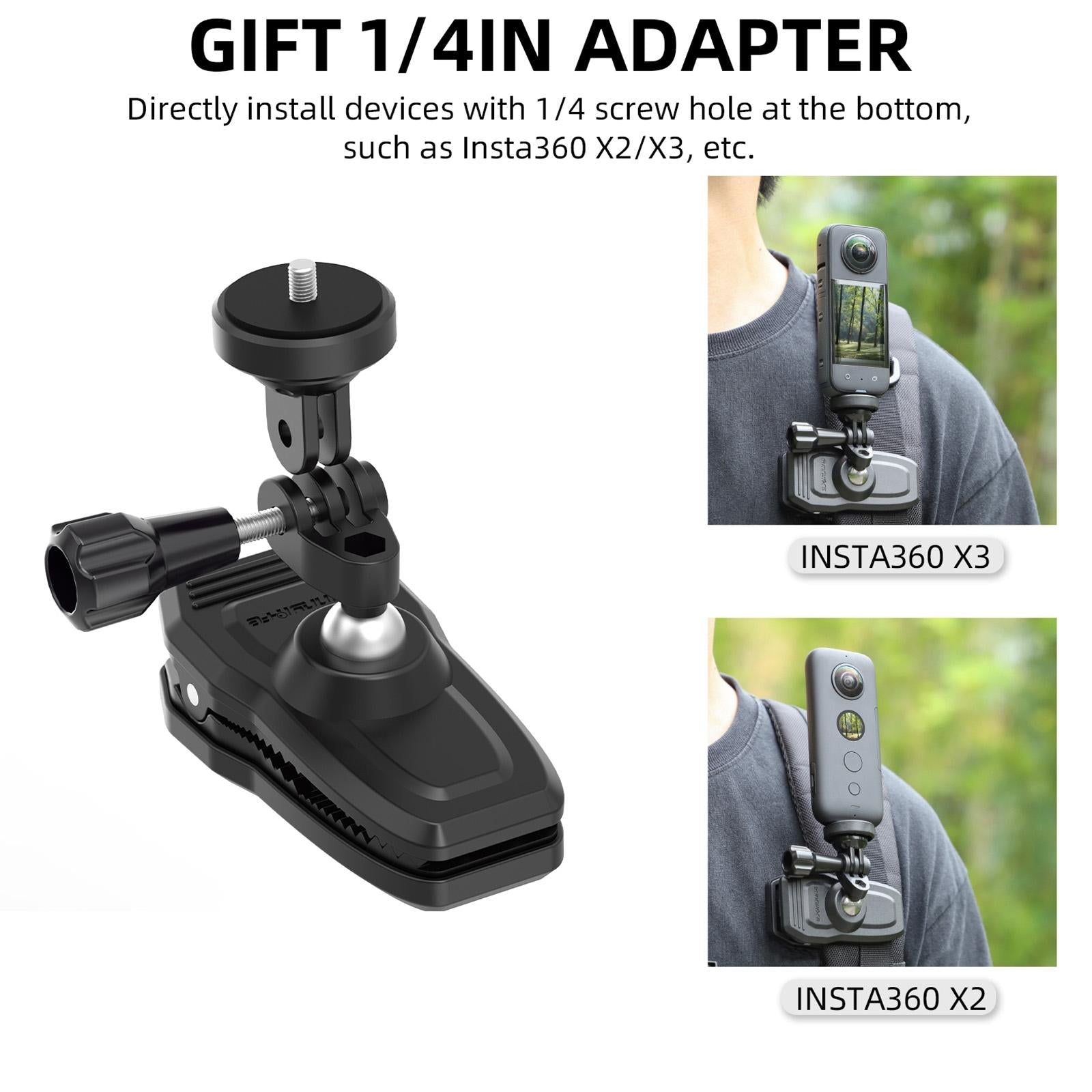 360 Degree Swivel Backpack Clip for Magnetic Action Camera Mount 6