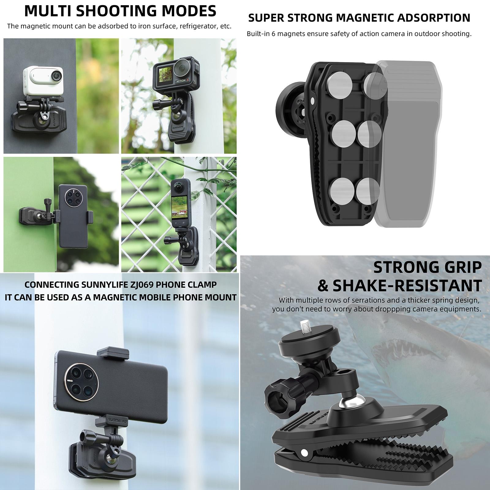 360 Degree Swivel Backpack Clip for Magnetic Action Camera Mount 7