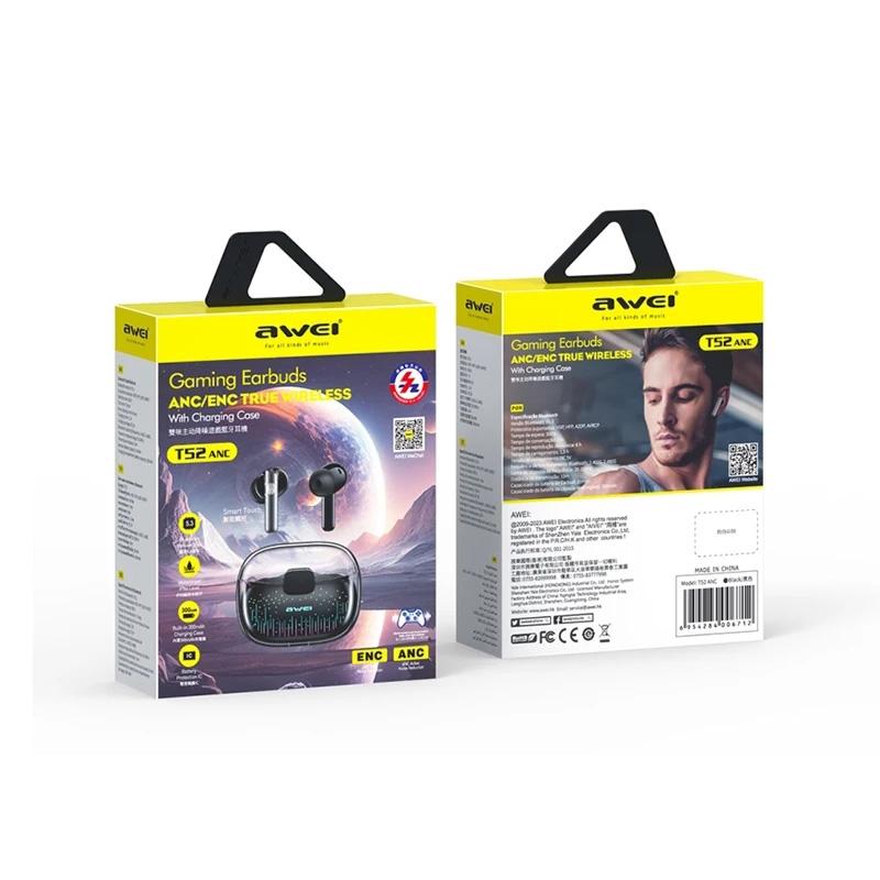 Black Tws Gaming Bluetooth Earbuds - T52 8