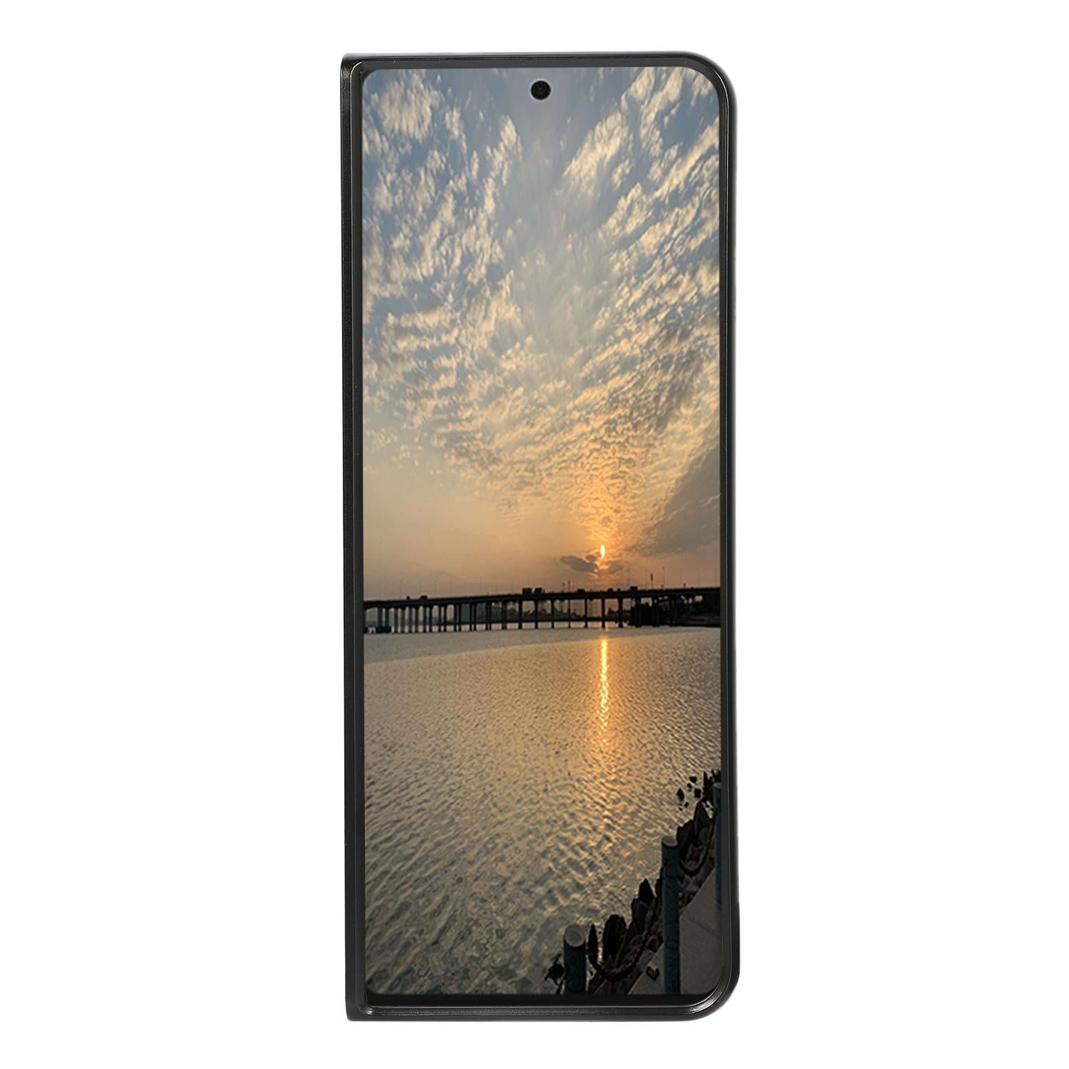 For Samsung Galaxy z Fold4 5G Carbon Fiber Texture Leather Phone Case - Pu Material - Black 5