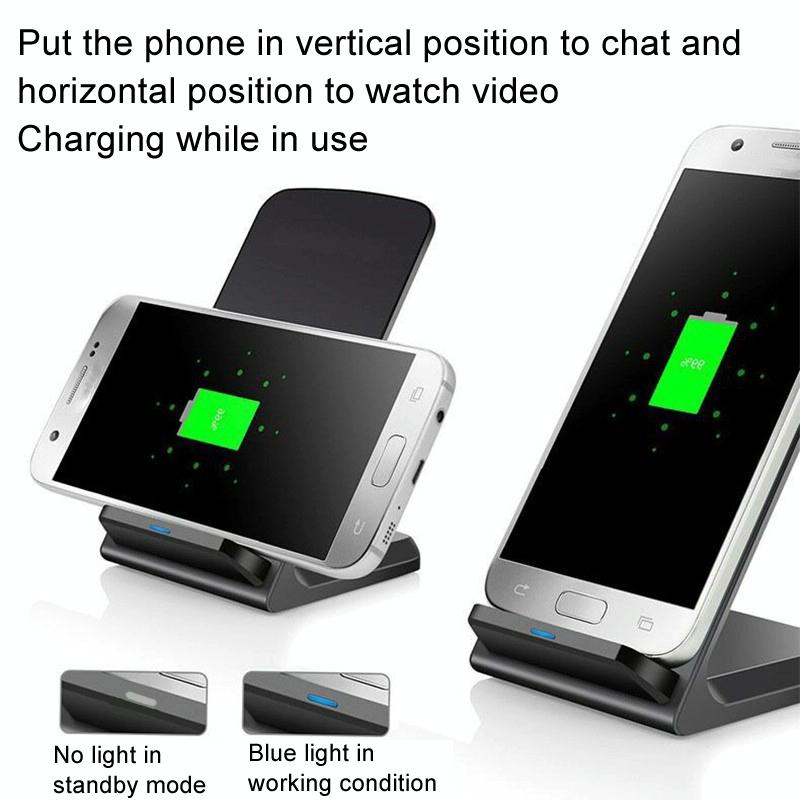 15W Wireless Desktop Charger With Fast Charging - Black 5