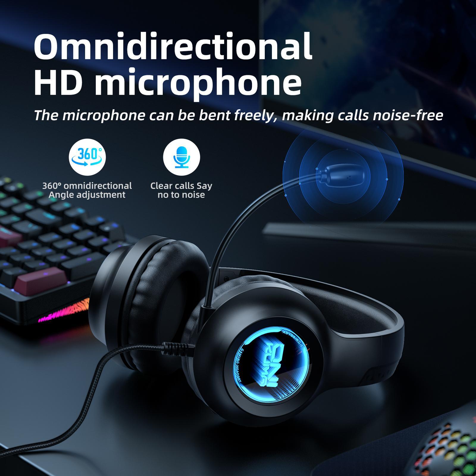 40Mm Custom Drive Game Headphones With Abyss Lamp Effect Black 4