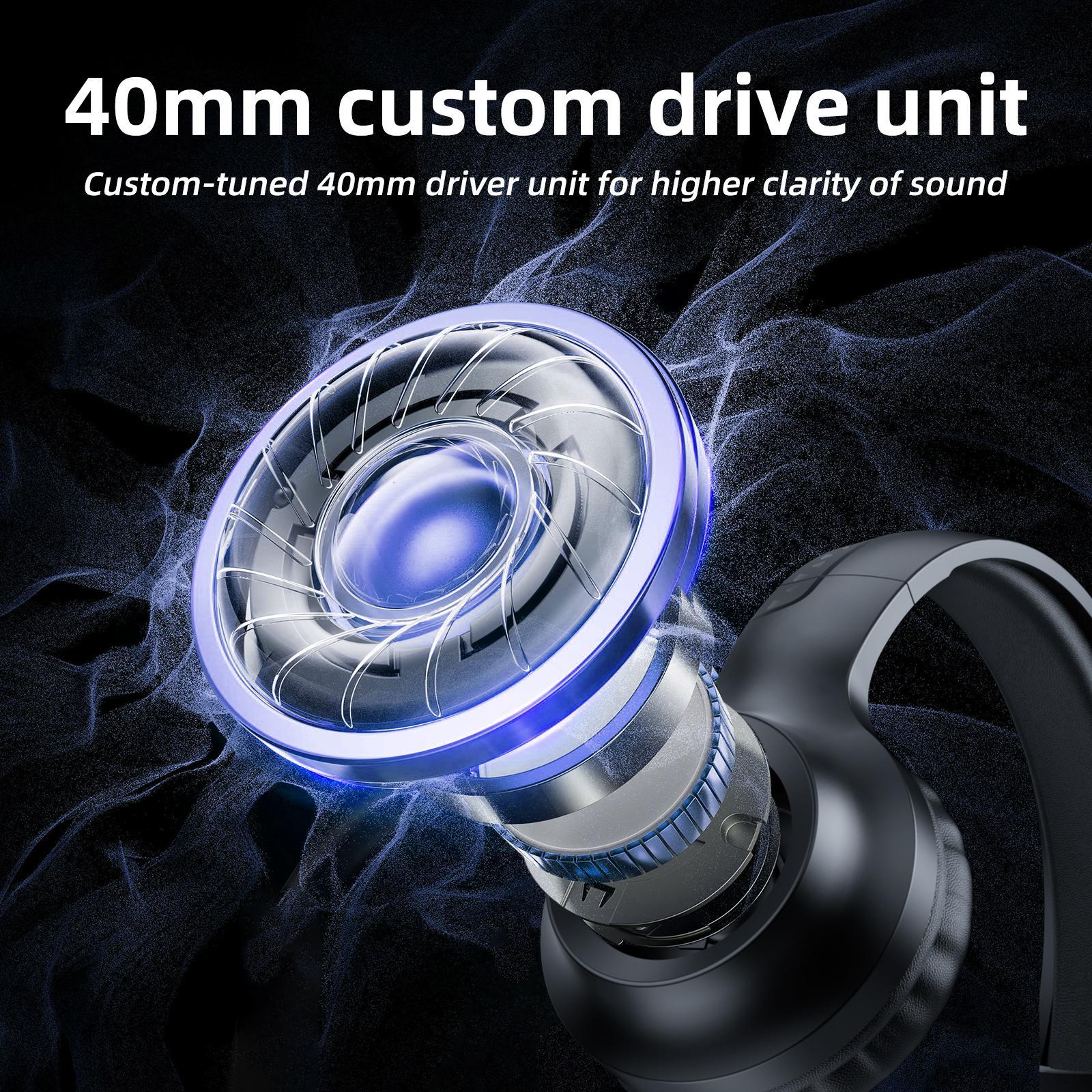 40Mm Custom Drive Game Headphones With Abyss Lamp Effect Black 5