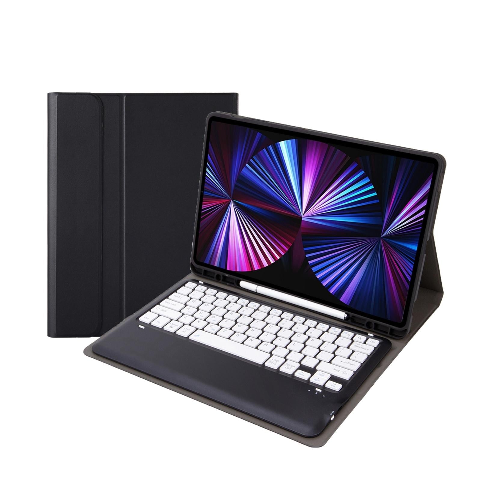 Detachable Bluetooth Keyboard Leather Case For Ipad Pro 12.9 2021 / 2020 / 2018 With Pen Slot - Black 7