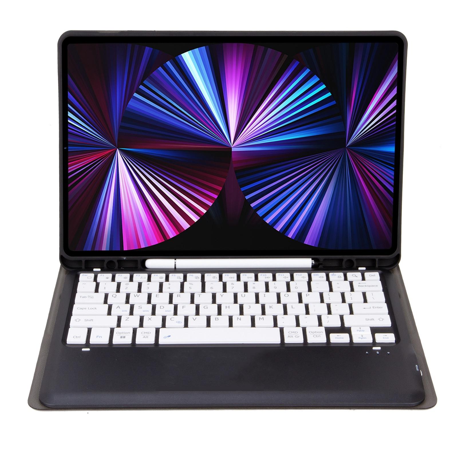 Detachable Bluetooth Keyboard Leather Case For Ipad Pro 12.9 2021 / 2020 / 2018 With Pen Slot - Black 10