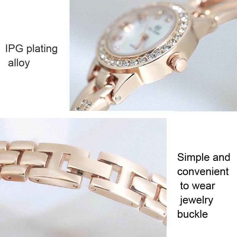 Women Butterfly Cross Diamond Bracelet Watch - Full - Gold 6