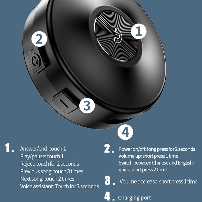 Bone Conduction Bluetooth Earphones with Stereo Vibration Speaker - Black 8