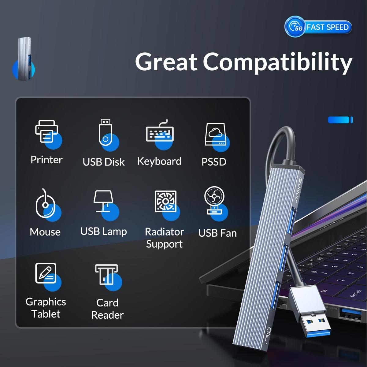 Usb 3.0 + 2.0 Hub Adapter Space Gray 5