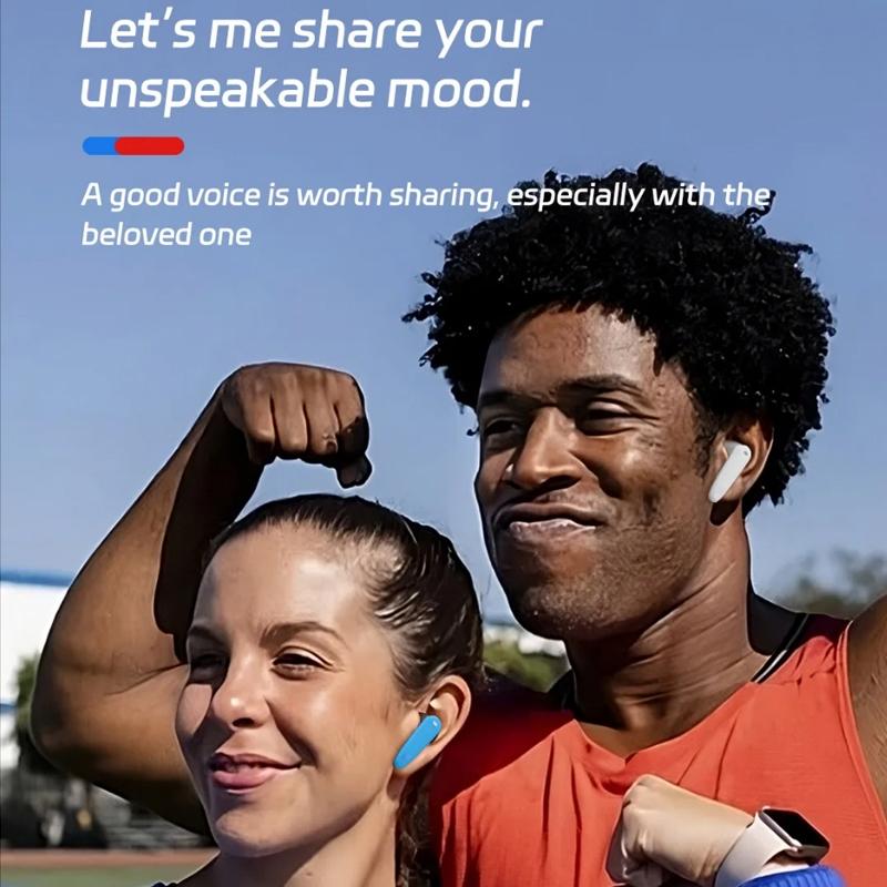Wireless Noise-cancelling Bluetooth Earbuds - Music Cube - Red Blue 11