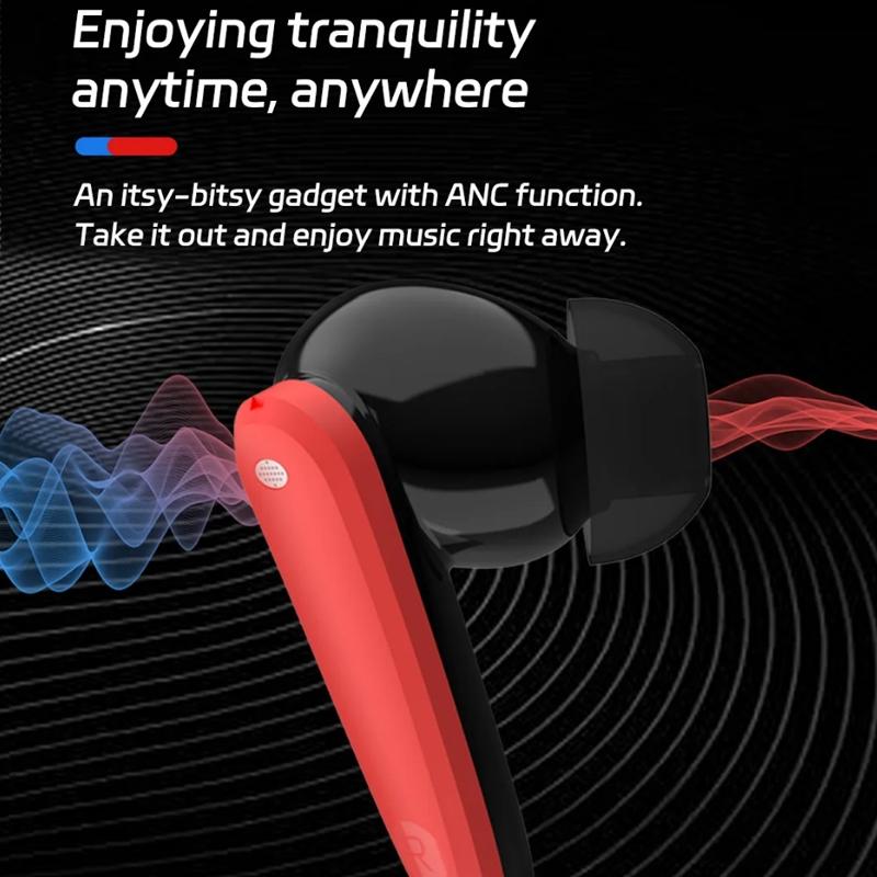 Wireless Noise-cancelling Bluetooth Earbuds - Music Cube - Red Blue 12