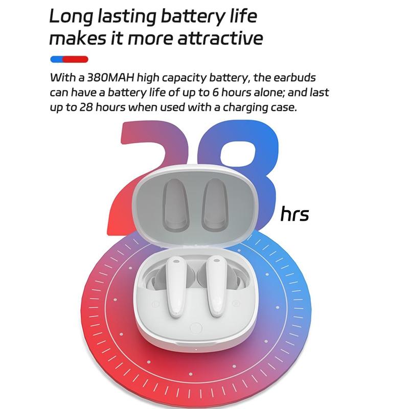 Wireless Noise-cancelling Bluetooth Earbuds - Music Cube - Red Blue 14