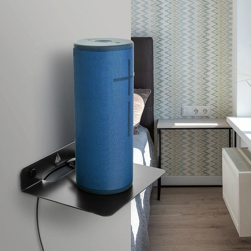Wall Storage Bracket for Bluetooth Speaker - Universal Size Black 7