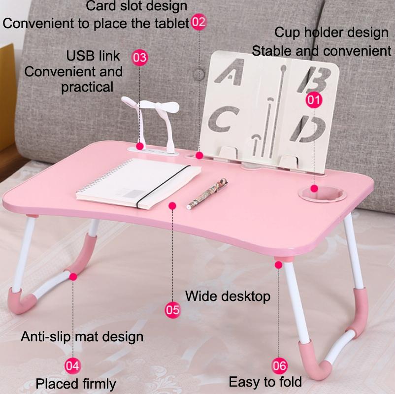 Portable Folding Desk with Fan & Lamp - Compact Design - Cool Black 5