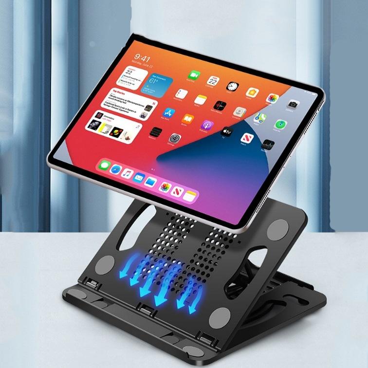 Adjustable Laptop Cooling Stand - Foldable Design - Black 8