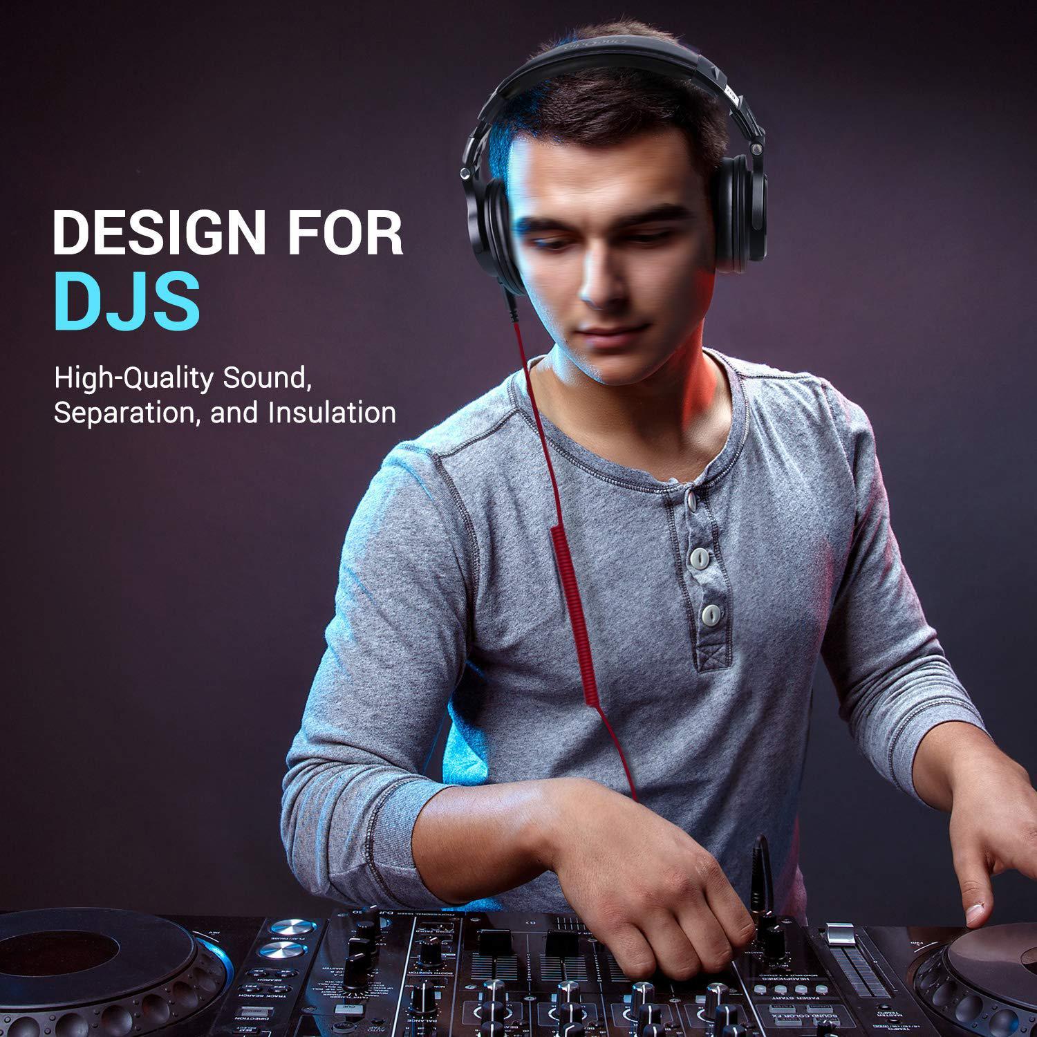 Dj Monitor Headphones With Mic Black 8