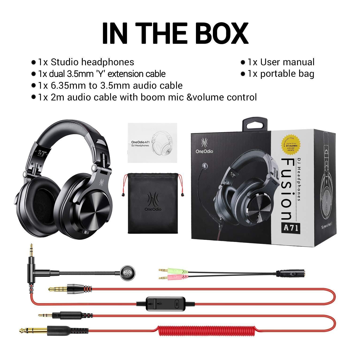 Dj Monitor Headphones With Mic Black 9