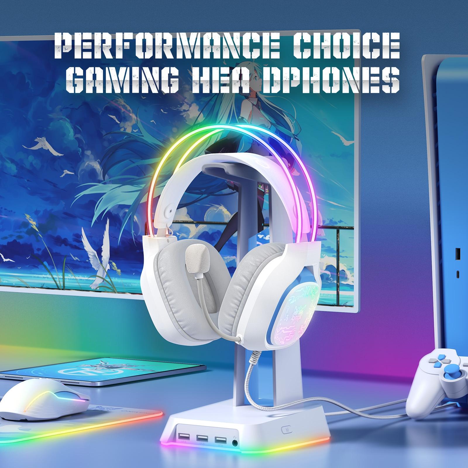Colourful Light Gaming Headset With Mic 1.8M Cable - Black 5