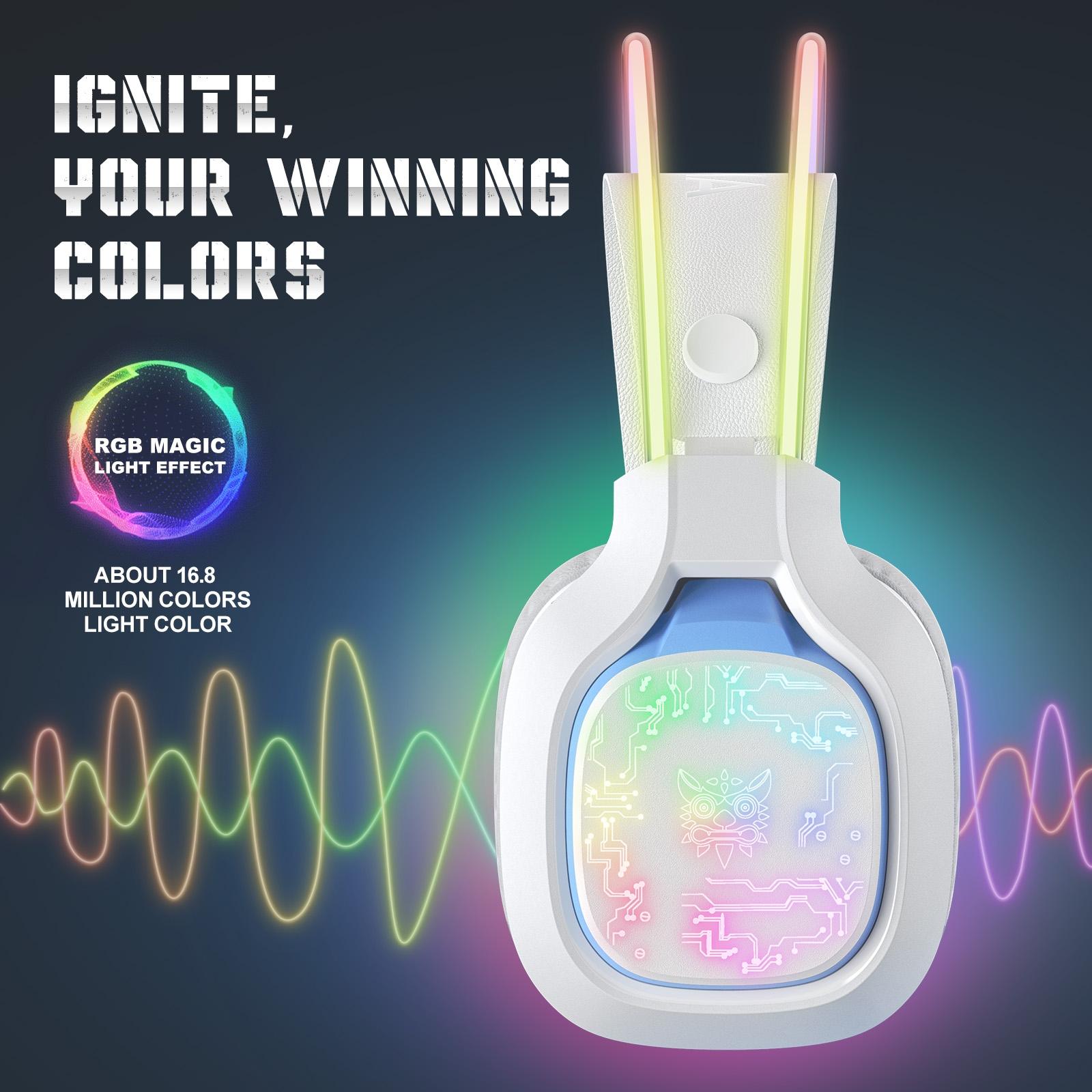 Colourful Light Gaming Headset With Mic 1.8M Cable - Black 6