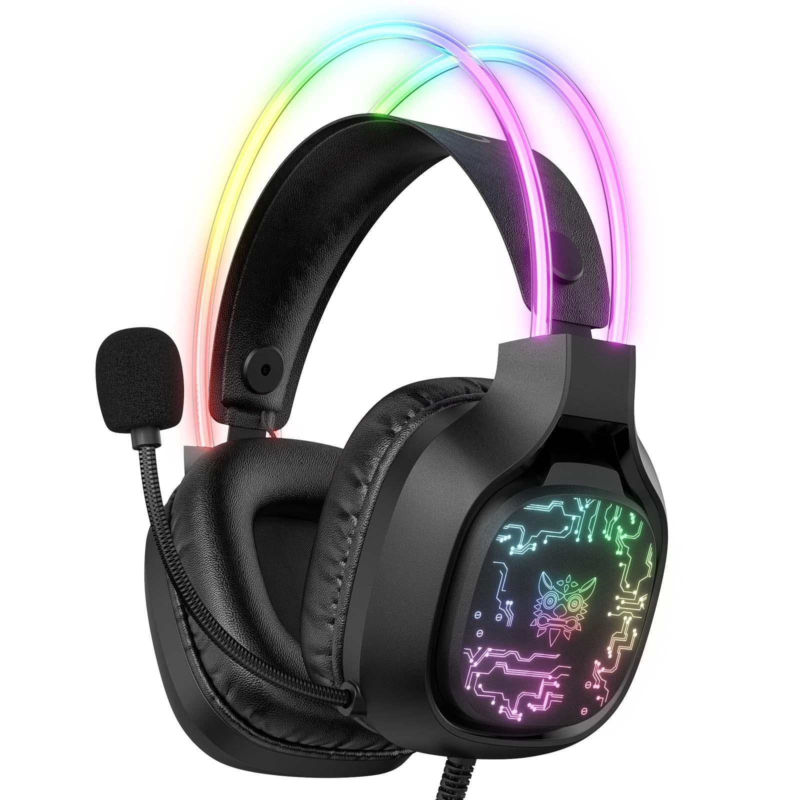Colourful Light Gaming Headset With Mic 1.8M Cable - Black 10
