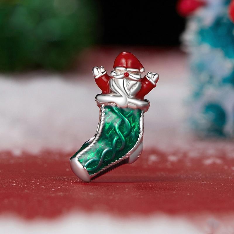 925 Sterling Silver Santa Bracelet Christmas Beads 3