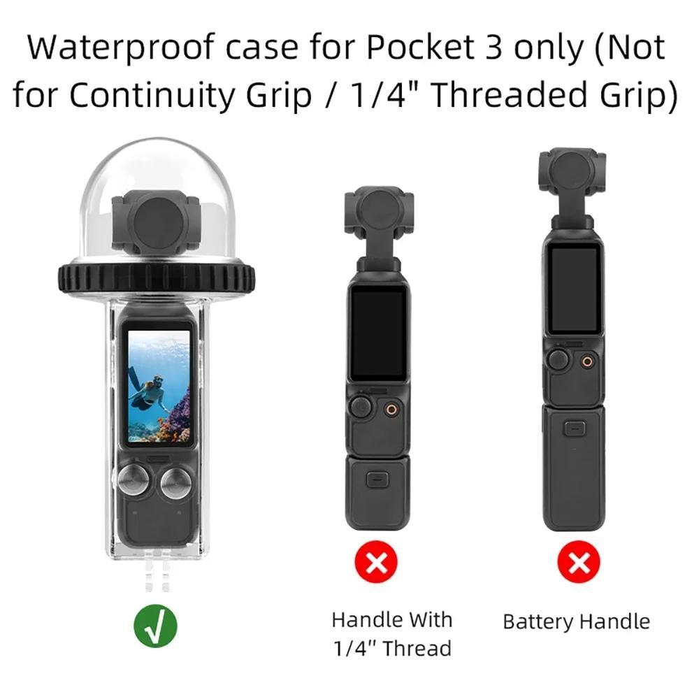 Waterproof Diving Housing for Dji Pocket 3 - 40m Depth - Transparent Handle 4
