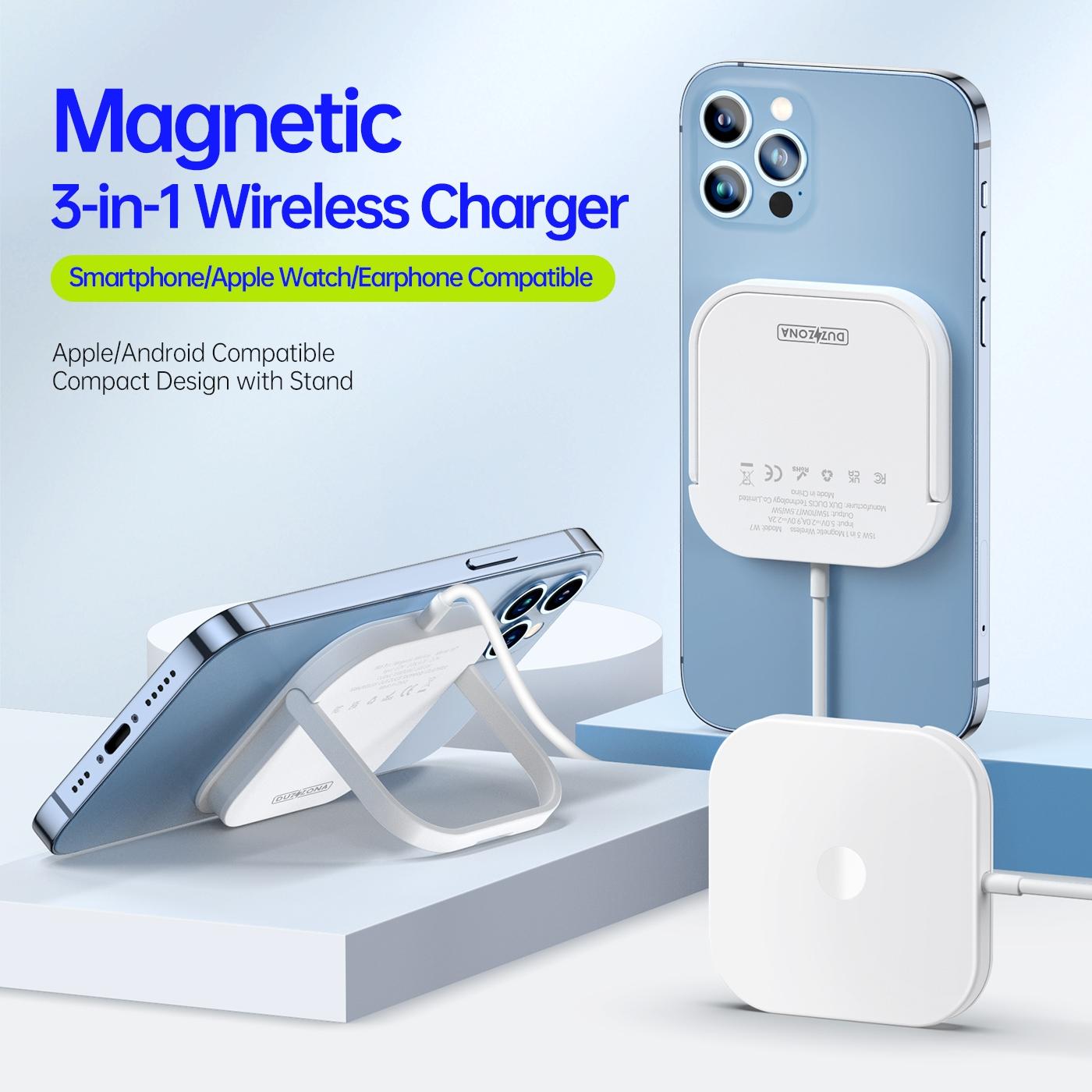 3 In 1 Magnetic Wireless Charger White 3