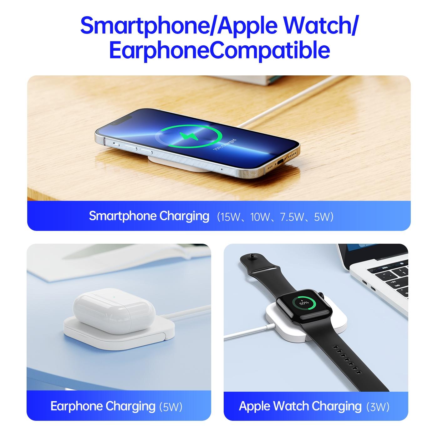 3 In 1 Magnetic Wireless Charger White 6