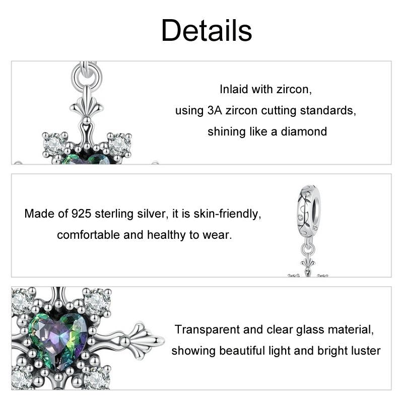 925 Sterling Silver Vintage Cross Love Pendant Beads 5