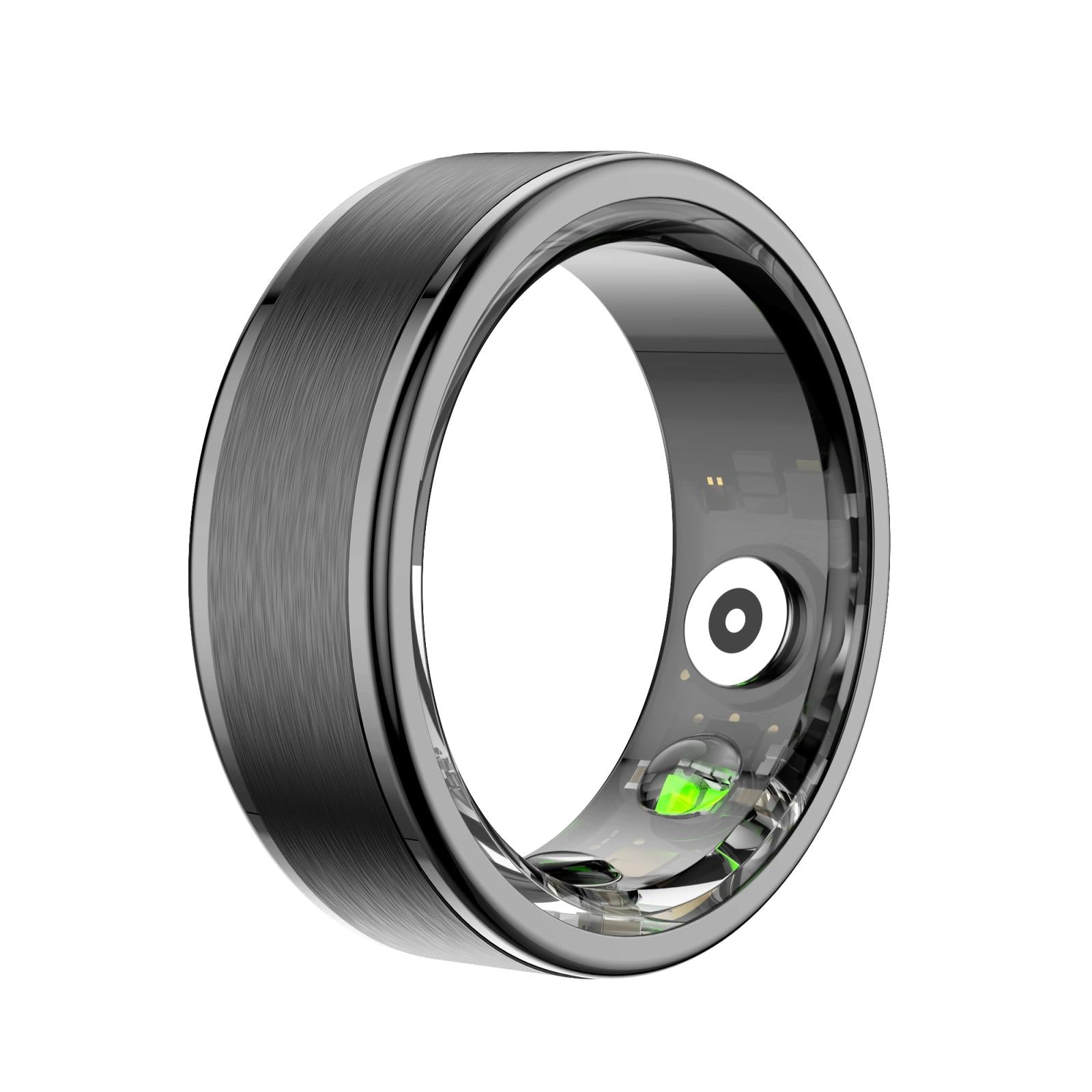 Smart Ring With Heart Rate Blood Oxygen Sleep & Sports Modes - Size 9 - Black
