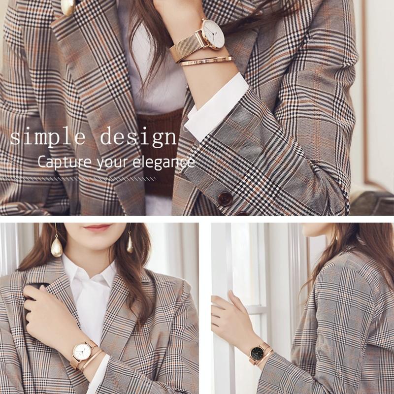 Waterproof Ultra-thin Women Quartz Watch - Small Dial - Rose Gold 5