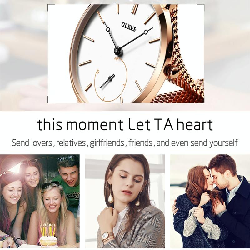 Waterproof Ultra-thin Women Quartz Watch - Small Dial - Rose Gold 6
