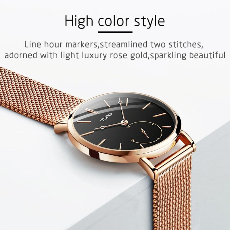 Waterproof Ultra-thin Women Quartz Watch - Small Dial - Rose Gold 10