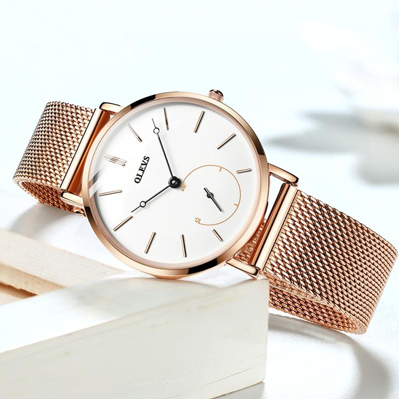 Waterproof Ultra-thin Women Quartz Watch - Small Dial - Rose Gold 13