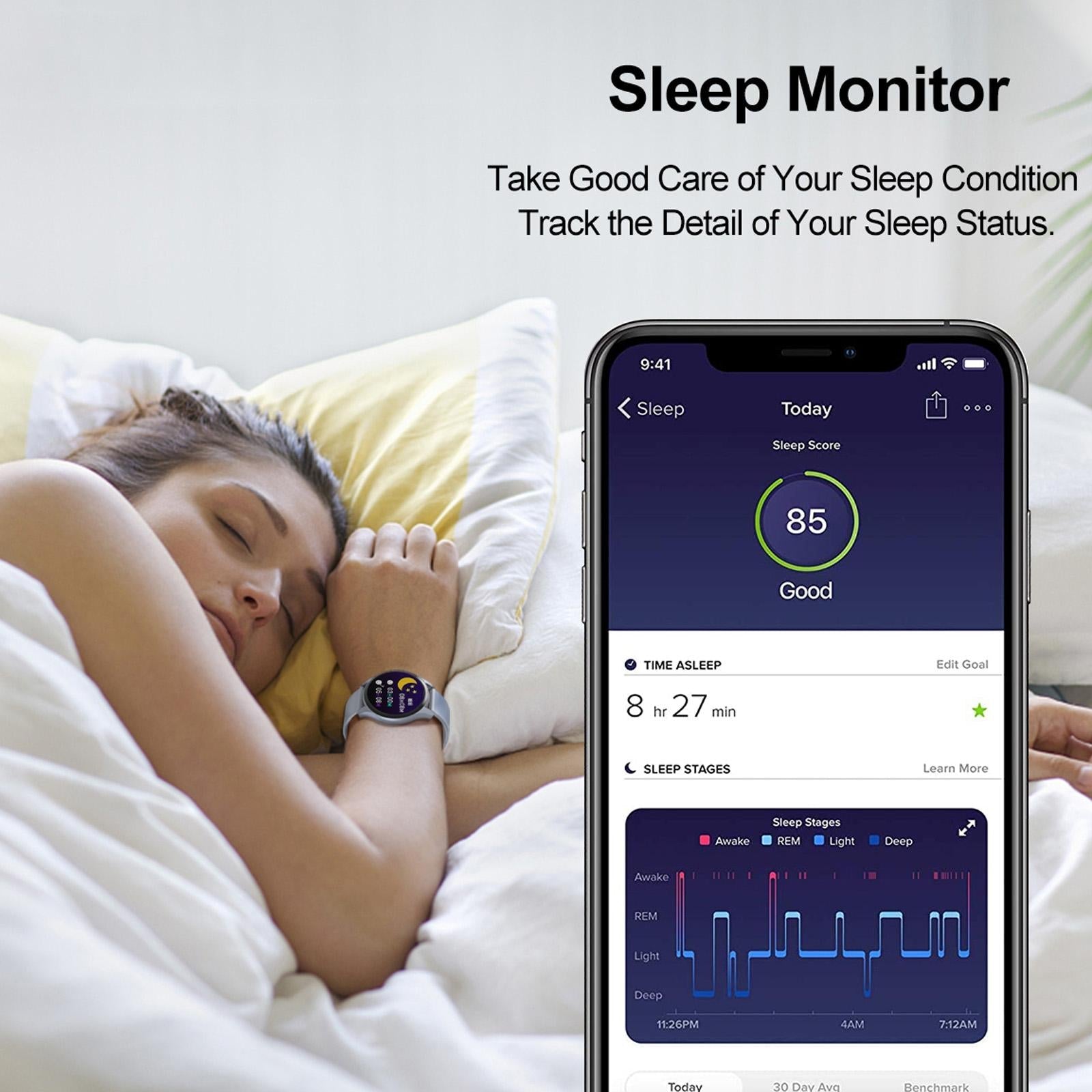 1.28 Inch Tft Colour Screen Ip67 Waterproof Smart Watch Support Body Temperature Monitoring / Sleep Monitoring / Heart Rate Monitoring - Blue 6