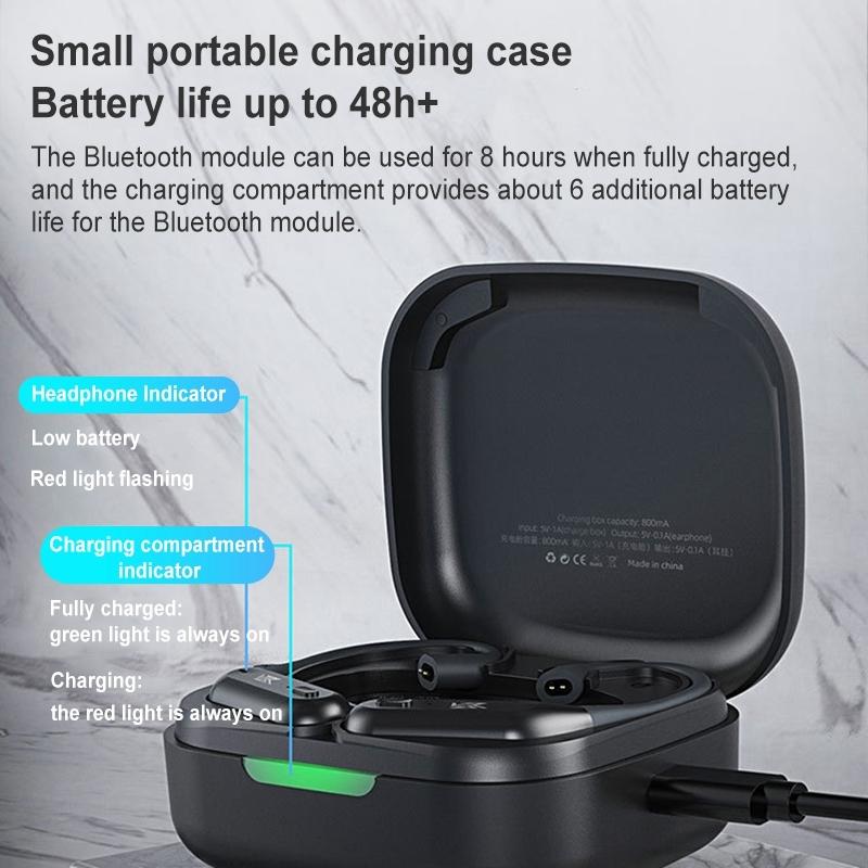 Wireless Bluetooth Module for Headset - Qualcomm 5.2 - Black Earhook 6