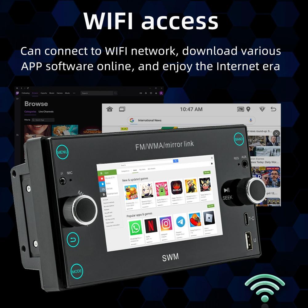 Android 12 Car Gps Navigation Player 1Gb + 32Gb Carplay / Android Auto / Mirrorlink / Wifi 12
