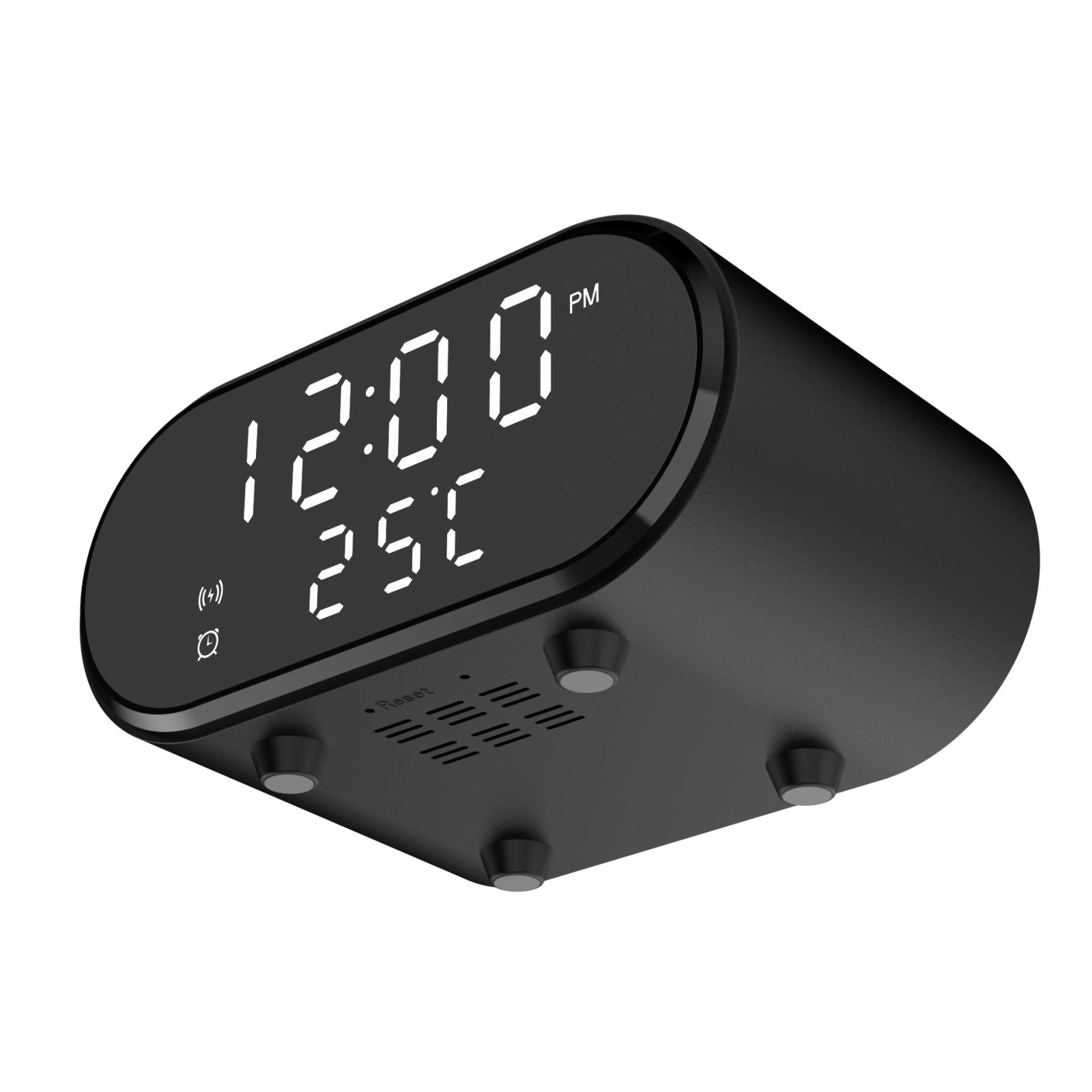15W Wireless Charger With Mirror & Clock - Black 9