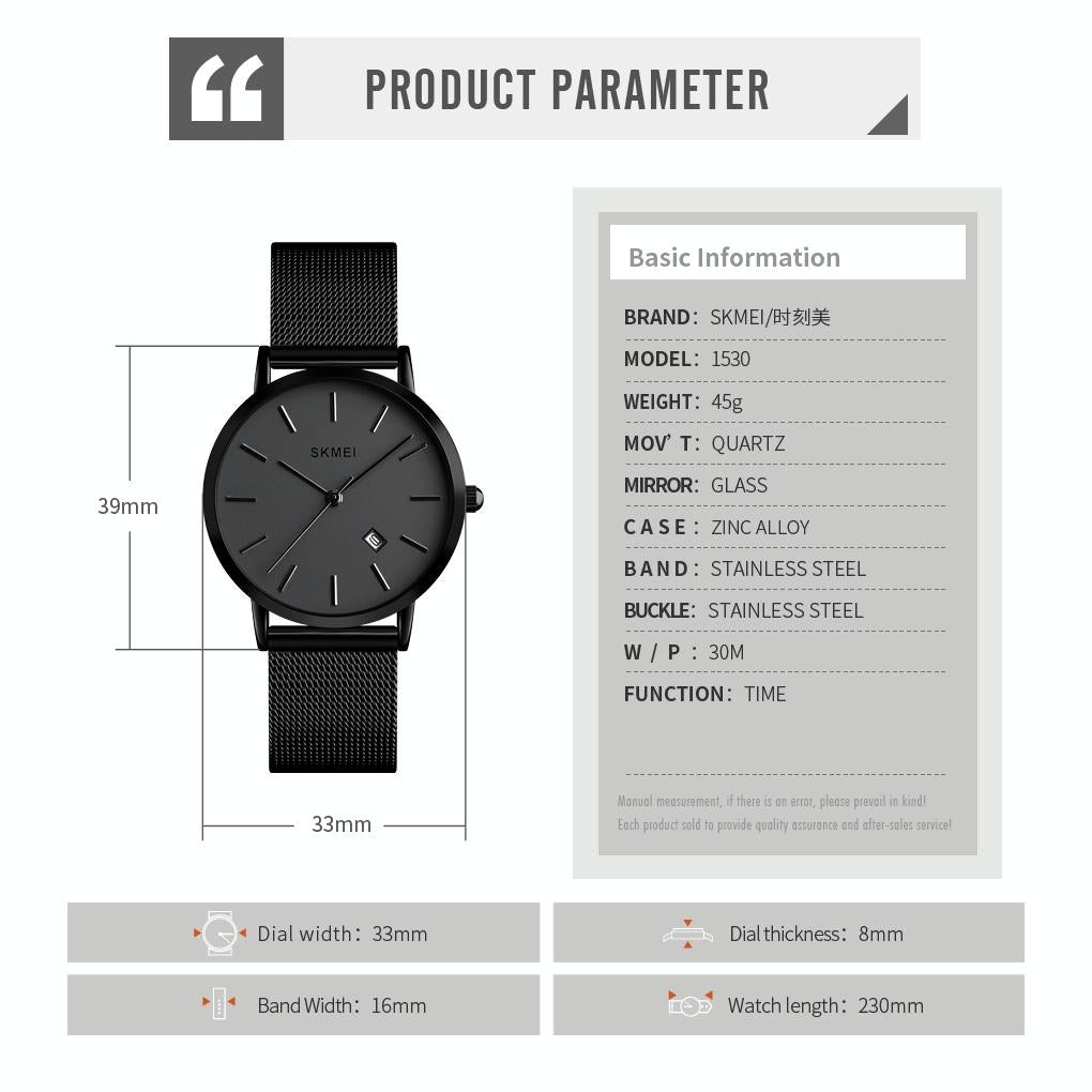 Simple Business Women Watch - Fashion Europe & America - Black 14