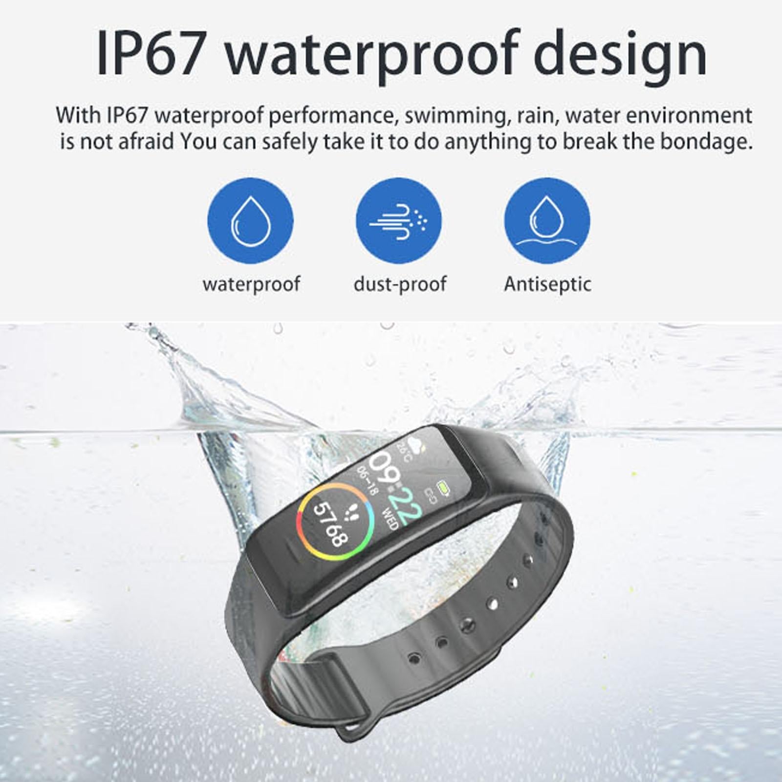 Waterproof Smart Bracelet With Colour Screen - Ip67 - Black 6