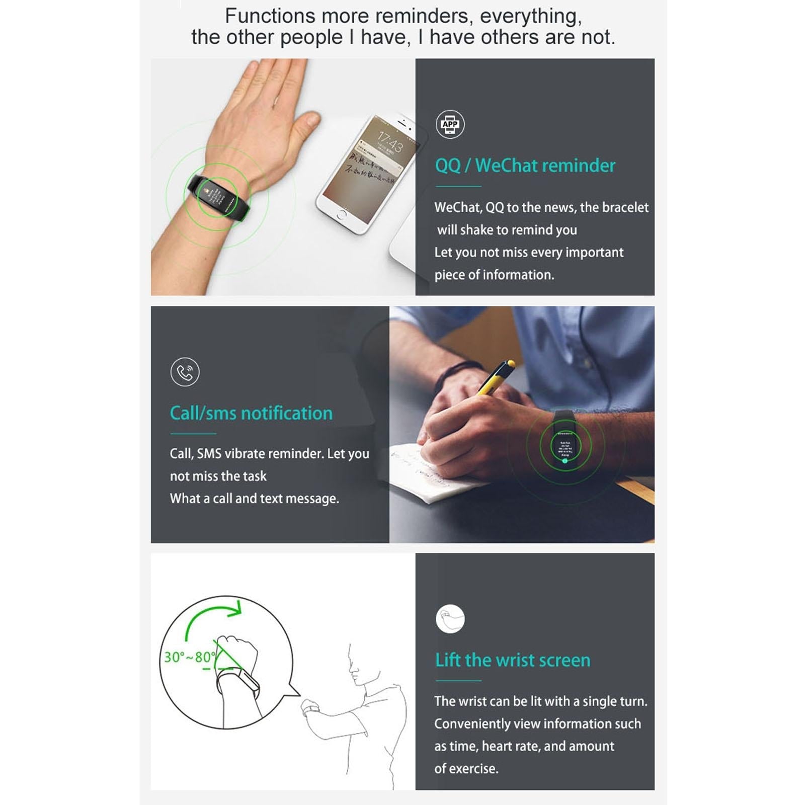 Waterproof Smart Bracelet With Colour Screen - Ip67 - Black 10