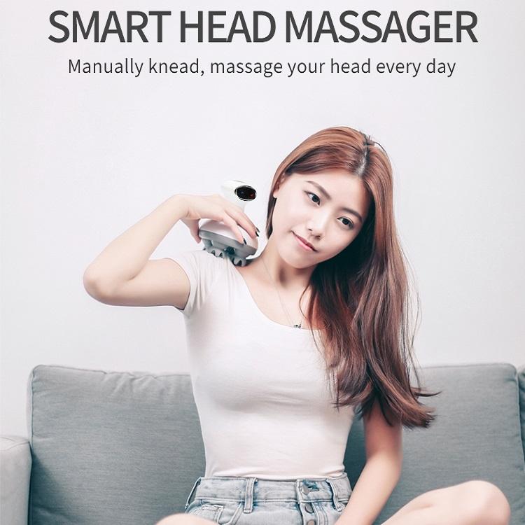 Smart Vibrating Kneading Head Massager English White 8