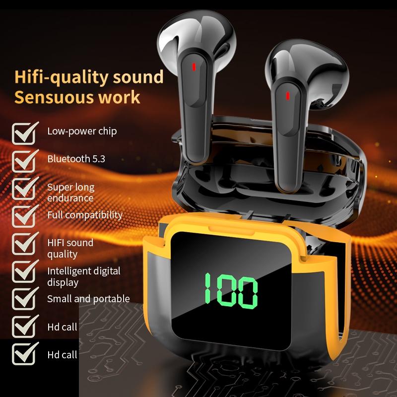 Intelligent Bluetooth Earphones with Digital Display - Pro 90 Hifi Black 4