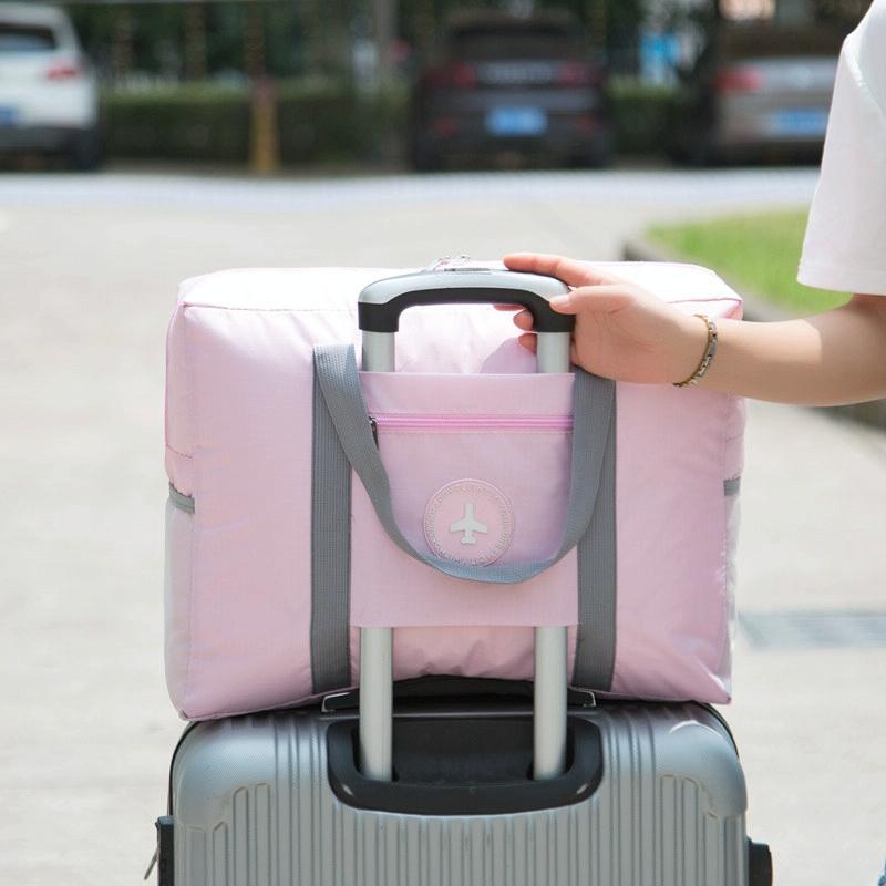 Folding Travel Bag with Trolley Case for Luggage - Black 10