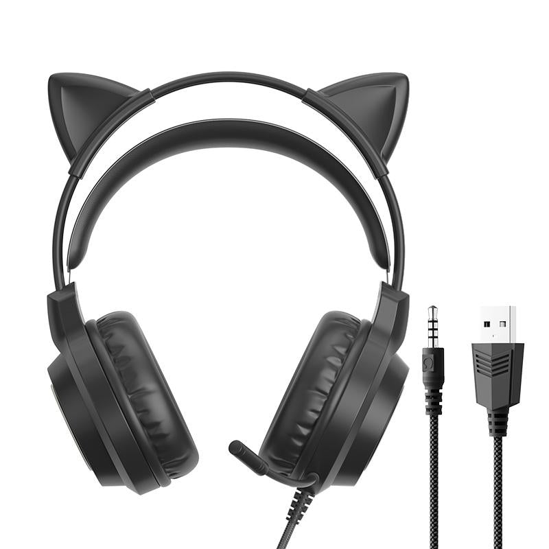 Rgb Cat Ear Gaming Headset - Black 3