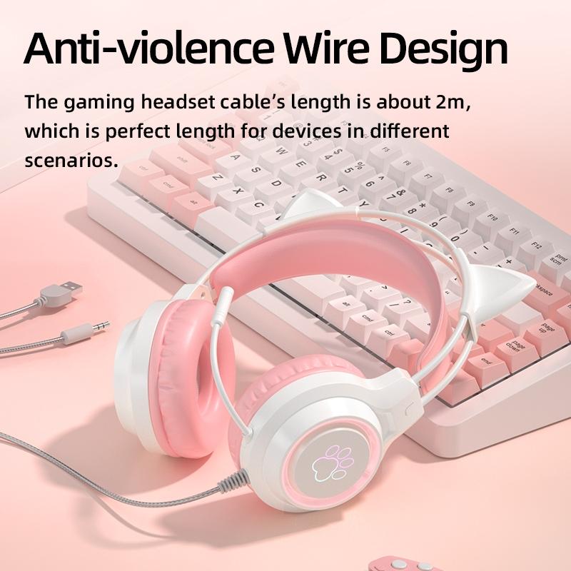 Rgb Cat Ear Gaming Headset - Black 4