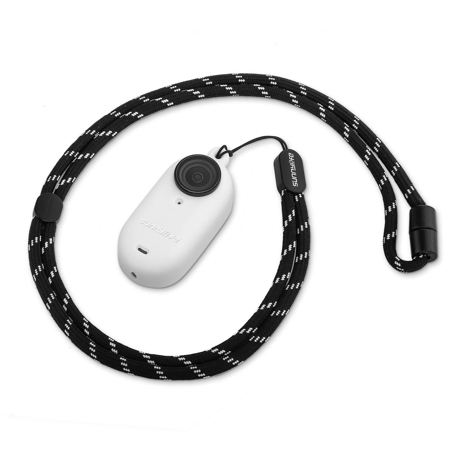 Silicone Camera Body Case with Lens Cap and Neck Strap for Insta360 Go 3 - Black 15