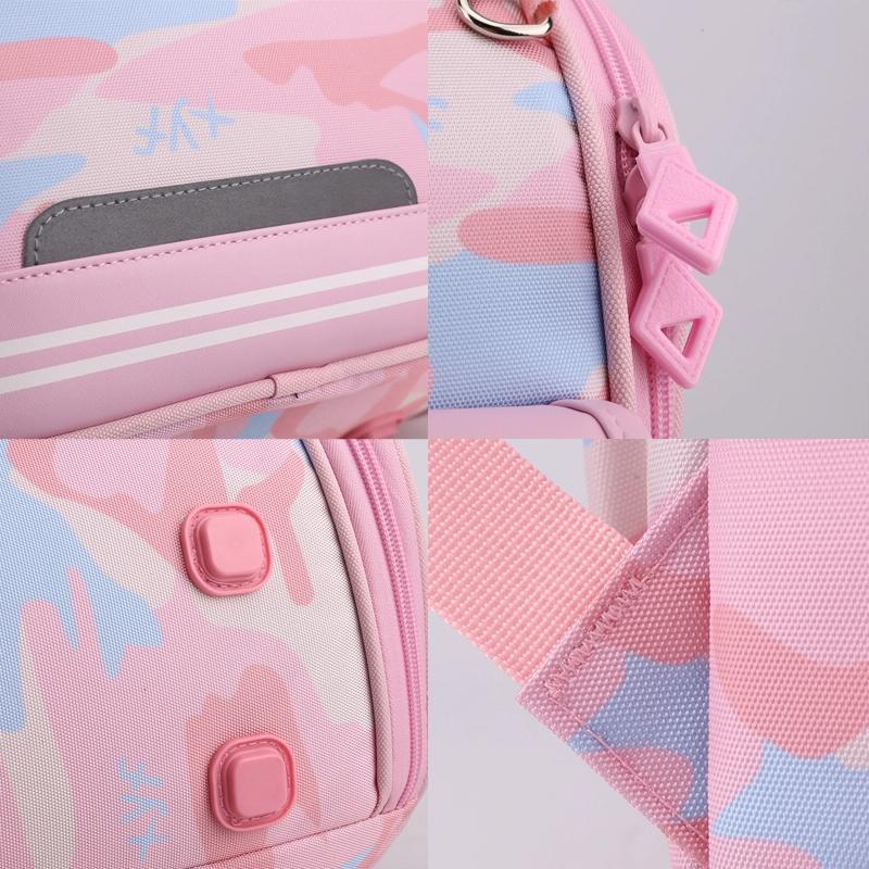 Double School Backpack for Girls - Pink 7
