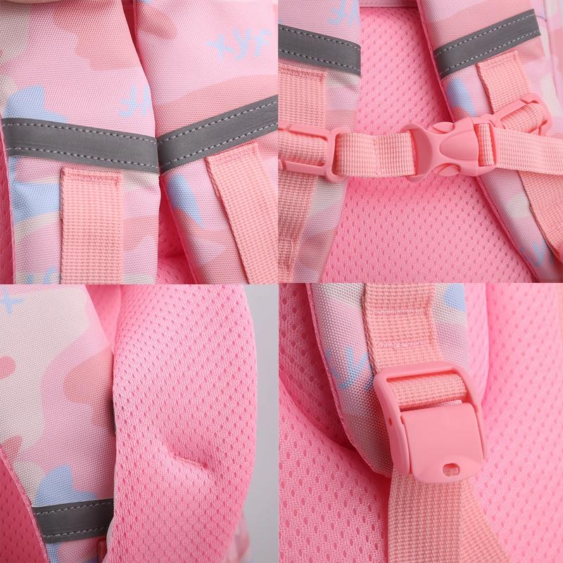 Double School Backpack for Girls - Pink 8