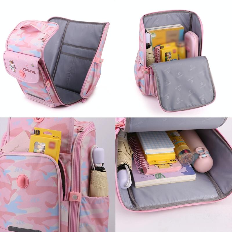 Double School Backpack for Girls - Pink 9