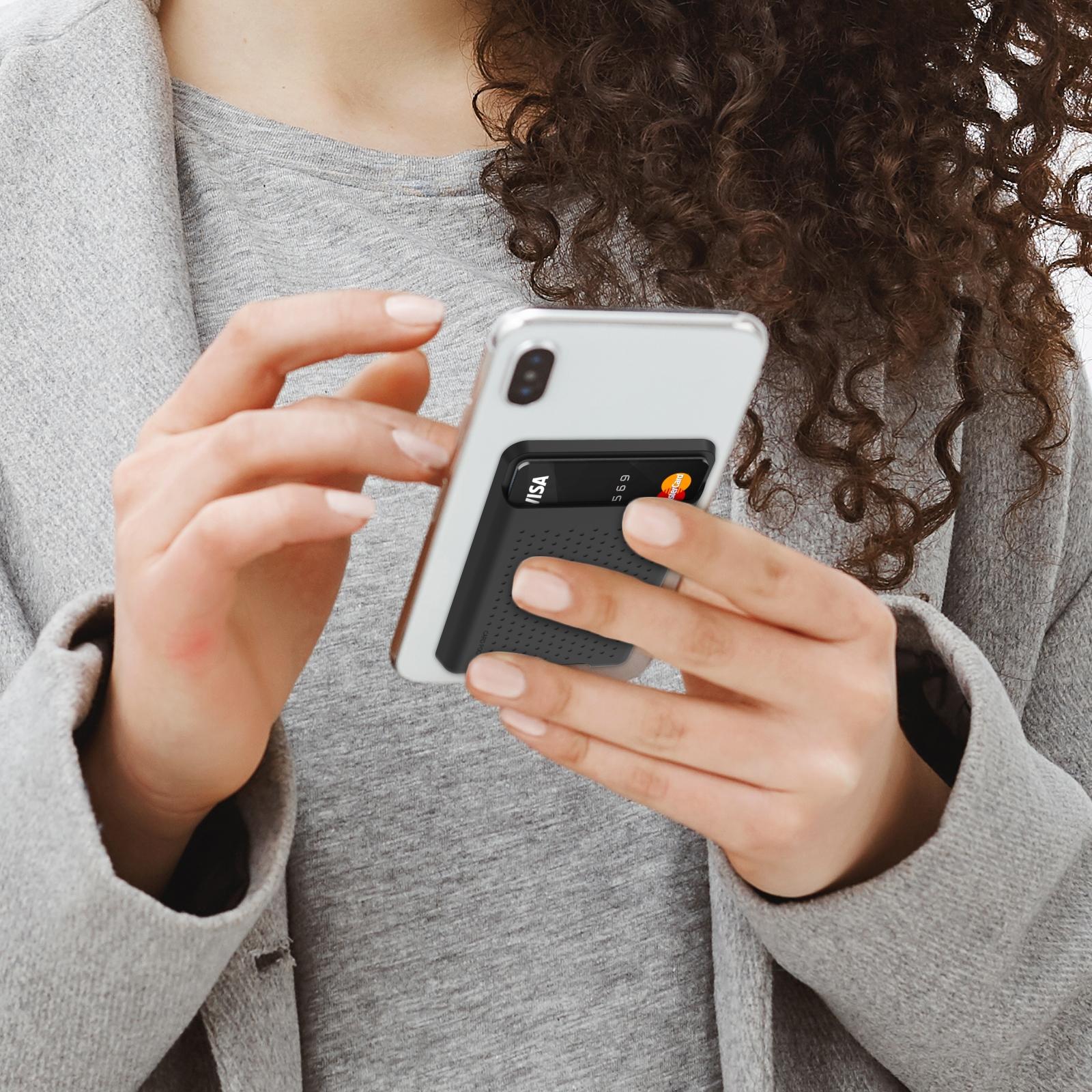 Universal Adhesive Silicone Card Case For Mobile Phones - Black 8